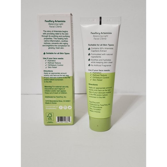 FACETORY Artemisia Balancing Light Facial Creme - Hydrating & Fragrance-Free - Picture 2 of 6